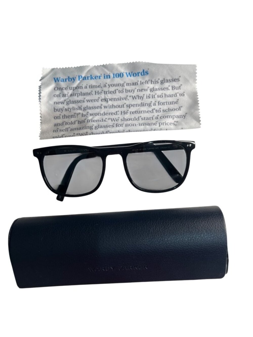 Warby Parker Alvin W Sunglasses Black Frame Gray Lenses 54-19-145 With Case 23m